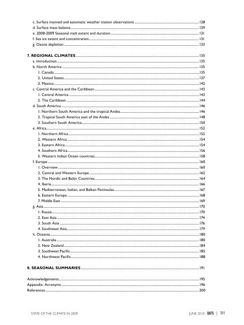 STATE OF THE CLIMATE IN 2009