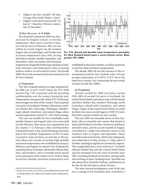 STATE OF THE CLIMATE IN 2009