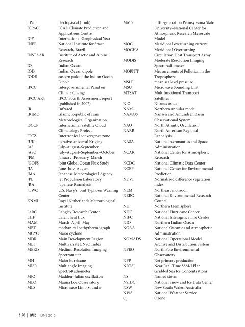 STATE OF THE CLIMATE IN 2009