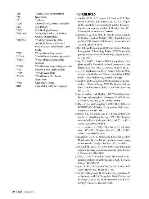 STATE OF THE CLIMATE IN 2009