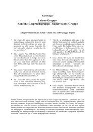 Lehrer-Gruppe: Konflikt-Gesprächsgruppe - Prof. Dr. Kurt Singer