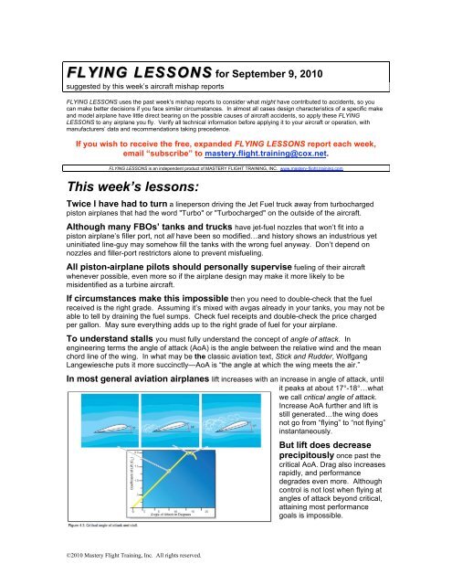 FLYING LESSONS 100909.pdf - FAASafety.gov