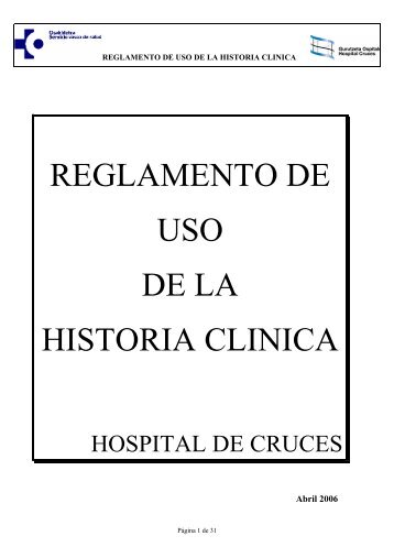 reglamento de uso de la historia clinica - EXTRANET - Hospital ...