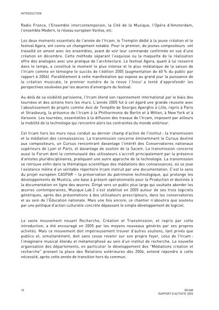 Rapport d'activitÃ© - WWW Ircam