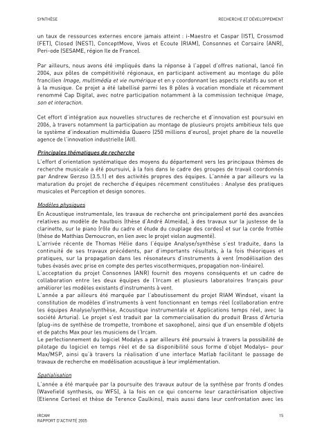 Rapport d'activitÃ© - WWW Ircam