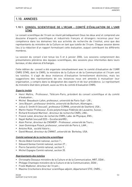 Rapport d'activitÃ© - WWW Ircam