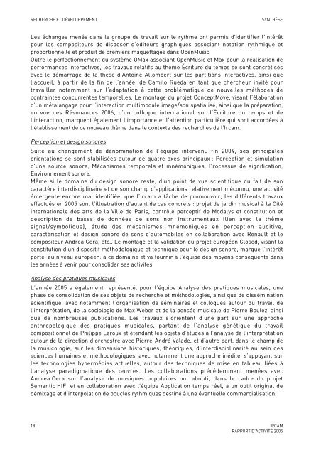 Rapport d'activitÃ© - WWW Ircam