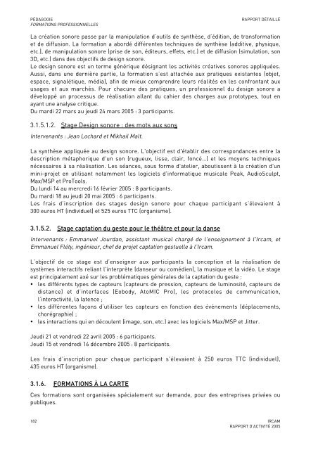 Rapport d'activitÃ© - WWW Ircam