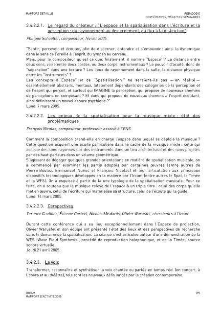 Rapport d'activitÃ© - WWW Ircam