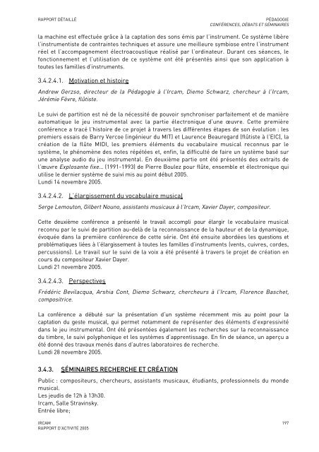 Rapport d'activitÃ© - WWW Ircam