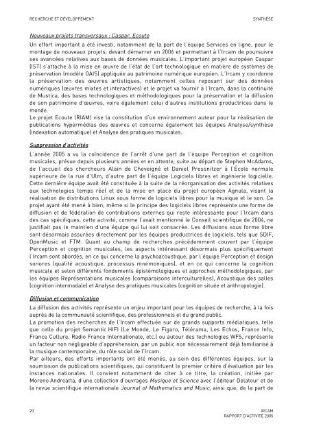 Rapport d'activitÃ© - WWW Ircam