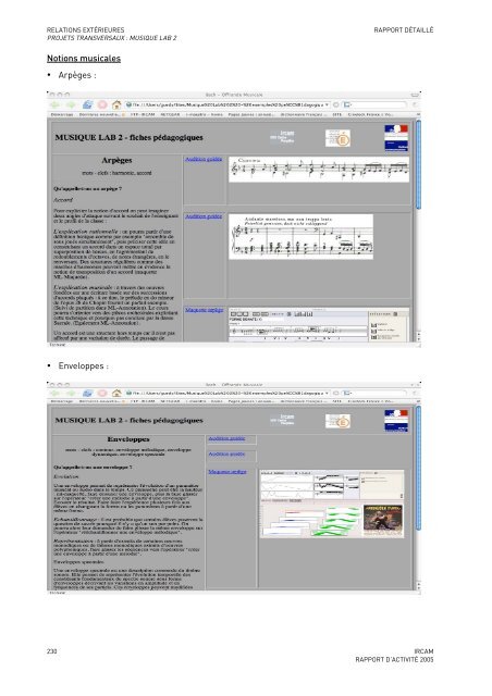 Rapport d'activitÃ© - WWW Ircam