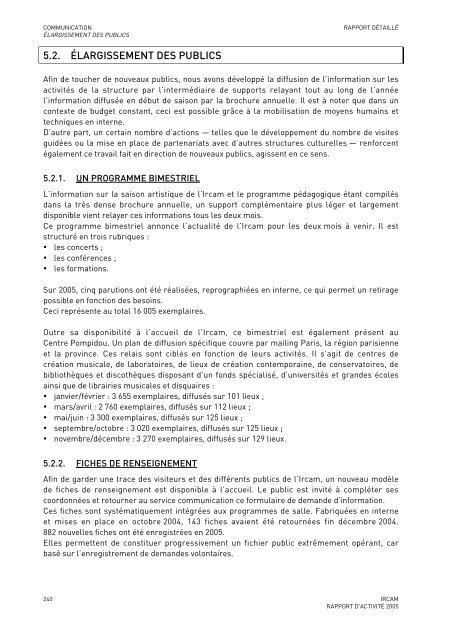 Rapport d'activitÃ© - WWW Ircam