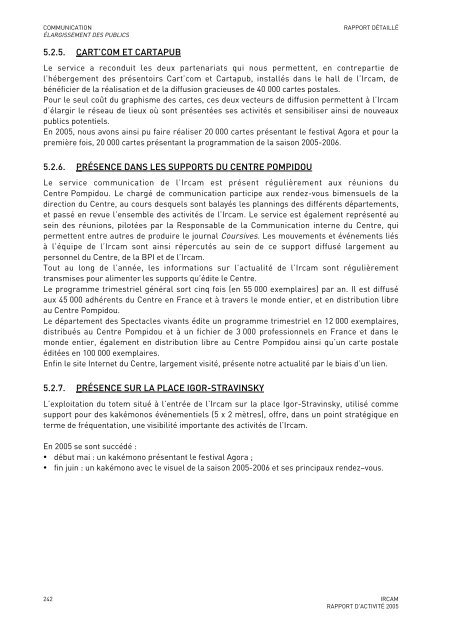 Rapport d'activitÃ© - WWW Ircam