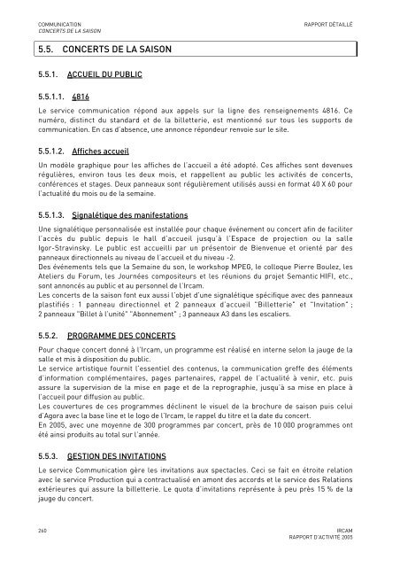 Rapport d'activitÃ© - WWW Ircam