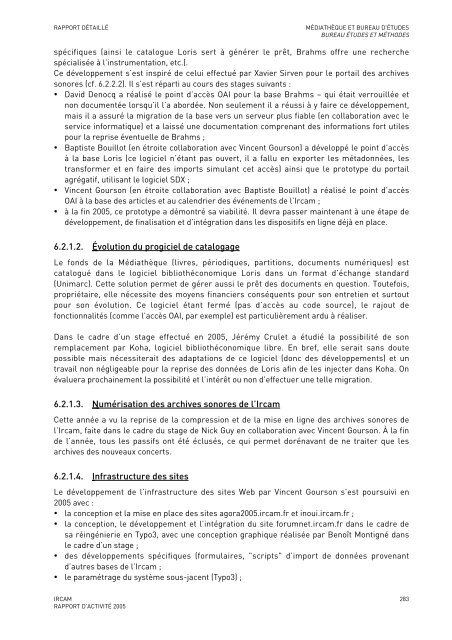 Rapport d'activitÃ© - WWW Ircam