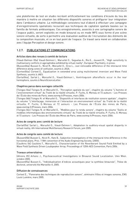 Rapport d'activitÃ© - WWW Ircam