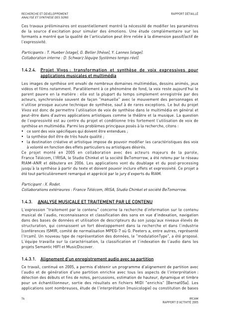 Rapport d'activitÃ© - WWW Ircam