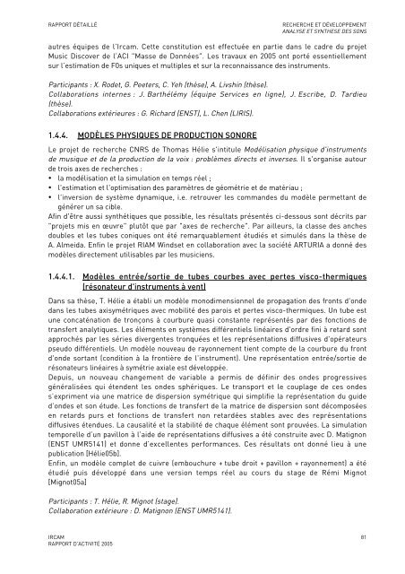 Rapport d'activitÃ© - WWW Ircam