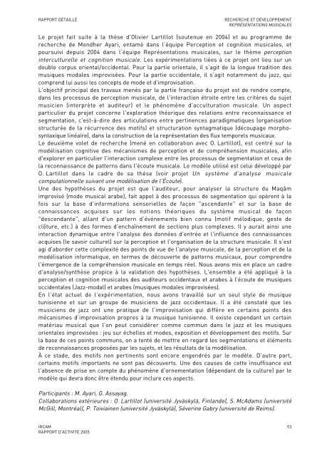 Rapport d'activitÃ© - WWW Ircam