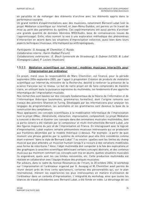 Rapport d'activitÃ© - WWW Ircam