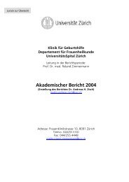 Akademischer Bericht 2004 - Klinik für Geburtshilfe ...