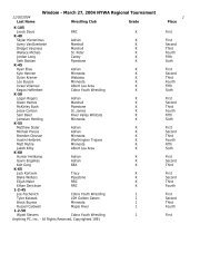 Windom - March 27, 2004 NYWA Regional Tournament