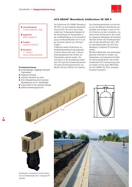 Prospekt ACO EntwÃ¤sserungsysteme fÃ¼r Autobahn ... - ACO Tiefbau