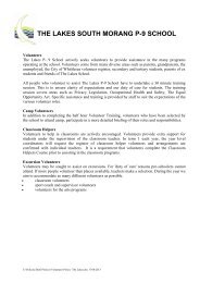 Volunteers policy - The Lakes South Morang P-9 School