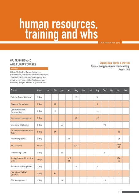 cbs course guide - Central TAFE