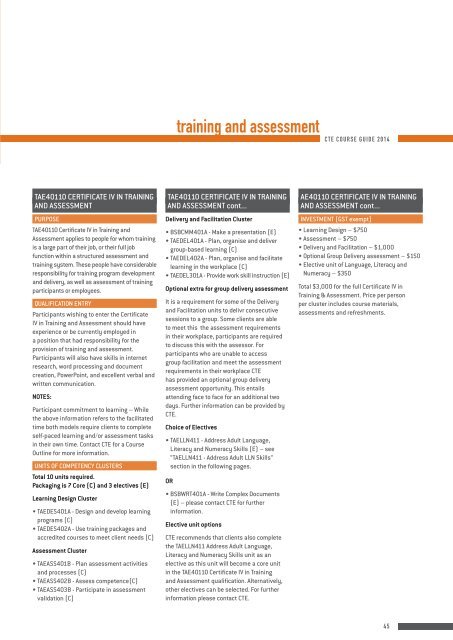 cbs course guide - Central TAFE