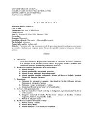 Programa Analitica si Bibliografia. - Departamentul de Matematică ...