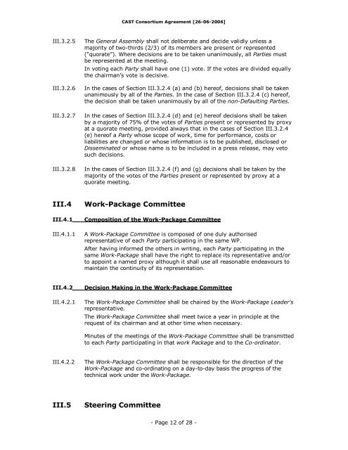 Consortium Agreement of the Specific Targeted Research Project