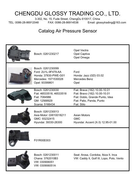 Air Pressure Sensor Chengdu Glossy Trading Co Ltd