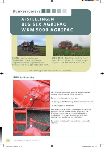 AFSTELLINGEN BIG SIX AGRIFAC WKM 9000 AGRIFAC ...