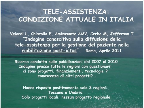 Progetto di teleriabilitazione neuropsicologica assistita da tutor