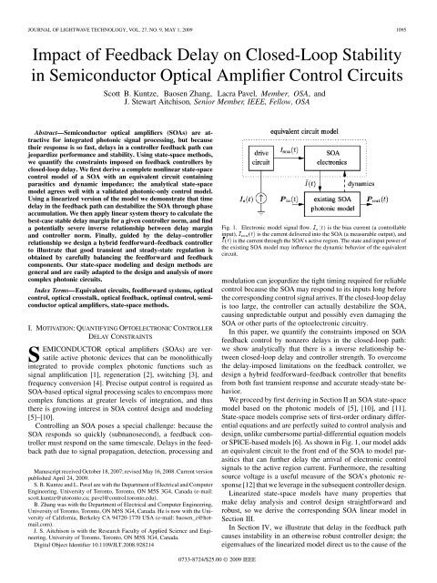 Impact of Feedback Delay on Closed-Loop Stability - System Control ...