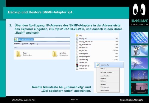 Technik Workshop 3 - Tools SNMP-Adapter - Online USV Systeme