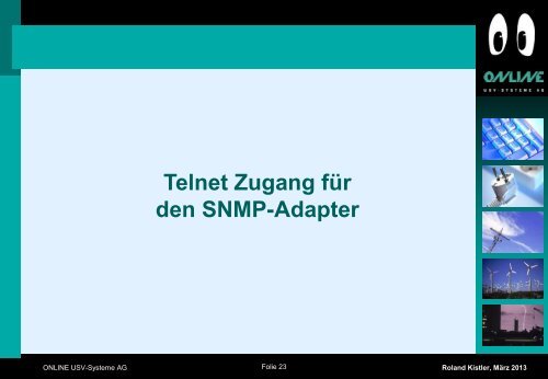 Technik Workshop 3 - Tools SNMP-Adapter - Online USV Systeme