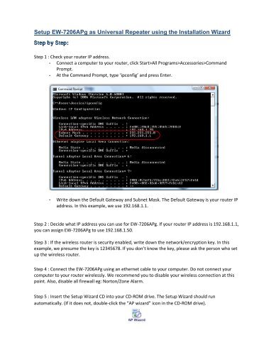 Setup EW-7206APg as Universal Repeater using the ... - Edimax