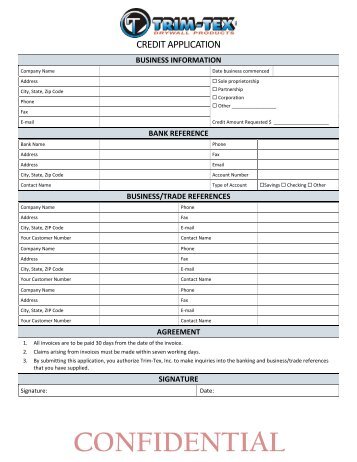 credit application apply for credit net 30 email the