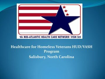 Healthcare for Homeless Veterans HUD/VASH Program Salisbury ...