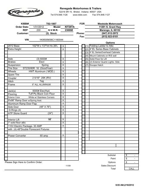 Renegade Motorhomes & Trailers - Westside Motorcoach