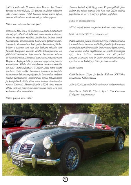 Brittisportti - MG Car Club Finland Ry