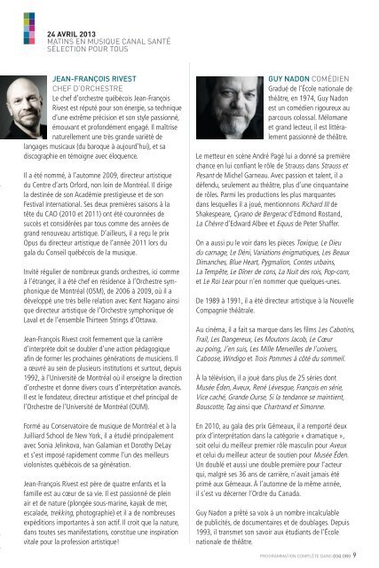 Télécharger le magazine - Orchestre symphonique de Québec