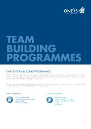 TEAM BUILDING PROGRAMMES - ONE°15 Marina Club