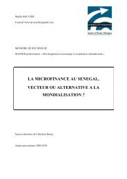 La microfinance au Sénégal - Service Central d'Authentification