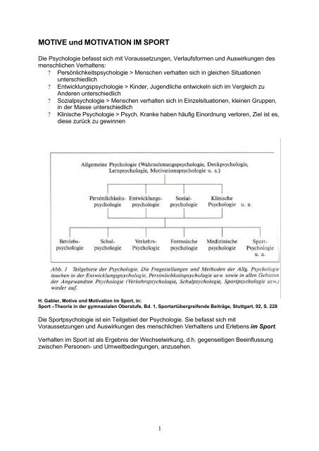 MOTIVE und MOTIVATION IM SPORT - h-schlenke.de