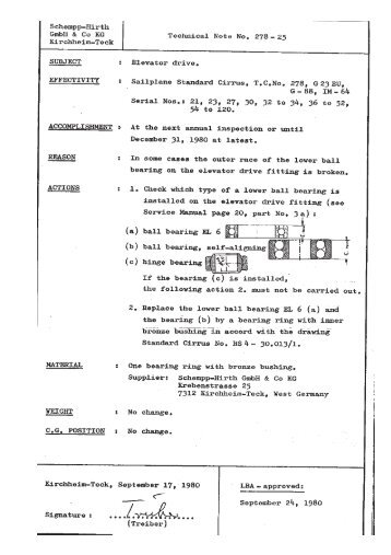 GmbÃ¯Â¬Â‚ & 00 KG Technical Note No. 278 - 25 - Schempp-Hirth