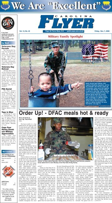 Order Up! - DFAC meals hot & ready - Pope Field - Home